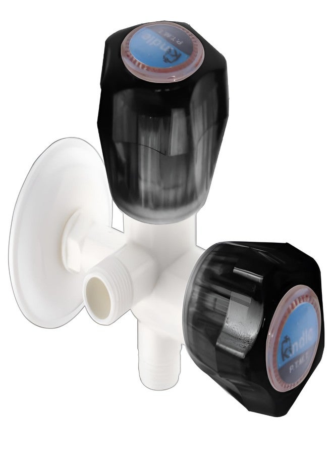 NEW WARE صنبور زاوية PVC ثنائي الاتجاه من نيو وير | صنبور زاوية ثنائي الاتجاه مثبت على الحائط مع شفة جدارية للحمام والمطبخ - Image 1